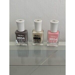 Lot 3 Sally Hansen MEGA STRENGTH Nail Polish Stay Classy Pink Like Girl Here